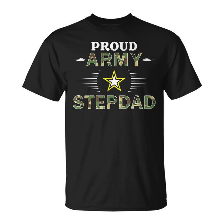 Proud Army Stepdad Military Pride Camouflage Graphics Army Gift For Mens Unisex T-Shirt
