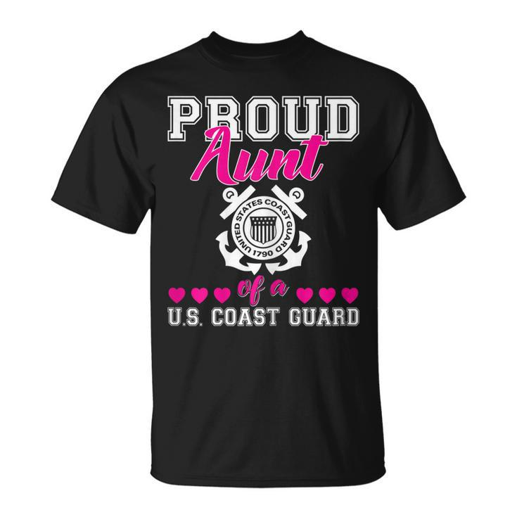 Proud Aunt Of A Us Coast Guard Military Family 4Th Of July Gift For Womens Unisex T-Shirt