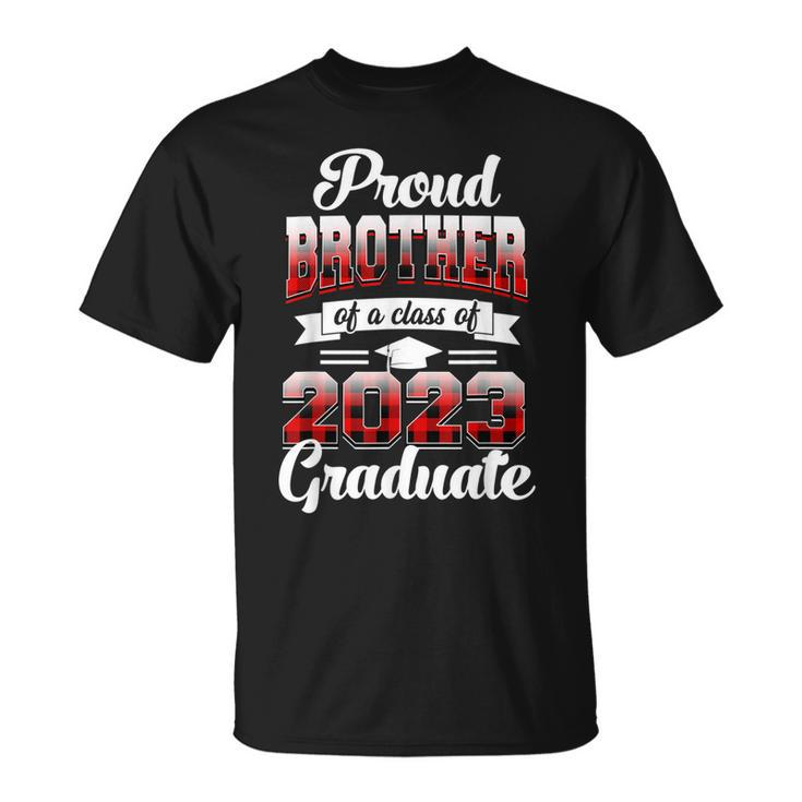Proud Brother Of A Class Of 2023 Graduate  Red Plaid  Unisex T-Shirt