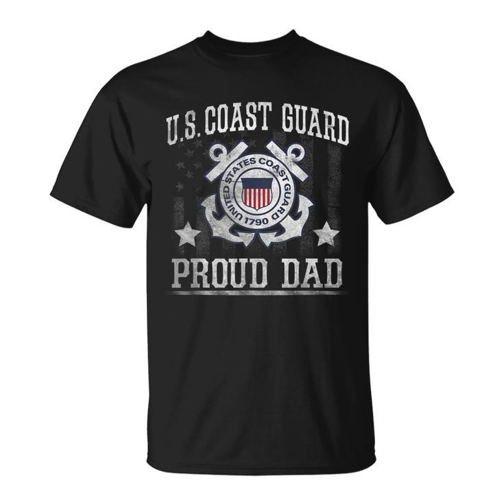 Mens Proud Dad Us Coast Guard Uscg T T-Shirt