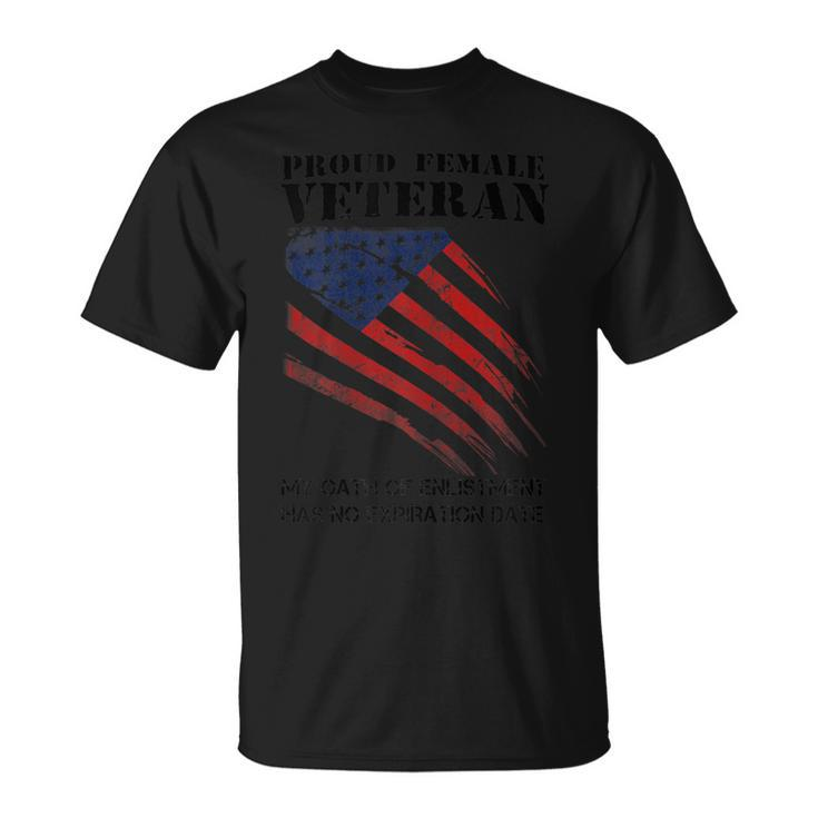 Proud Female Veteran Tees Gift For Independence Day Unisex T-Shirt