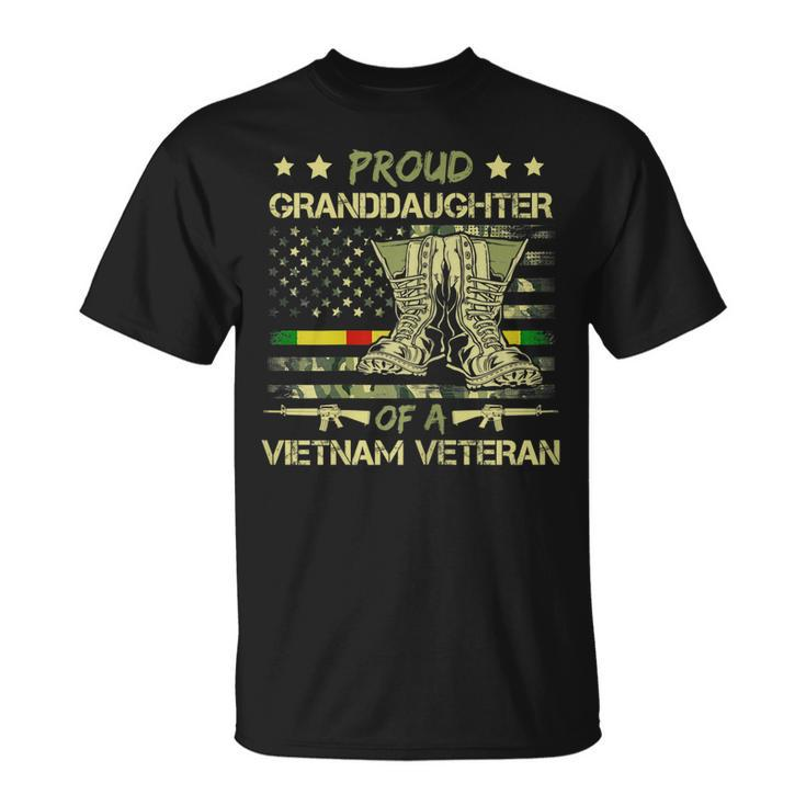Proud Granddaughter Of A Vietnam Veteran Camouflage Flag Unisex T-Shirt