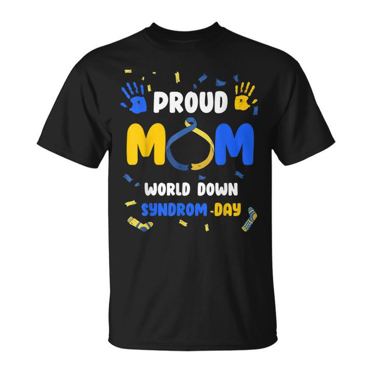 Proud Mom T21 World Down Syndrome Awareness Day Ribbon  Unisex T-Shirt