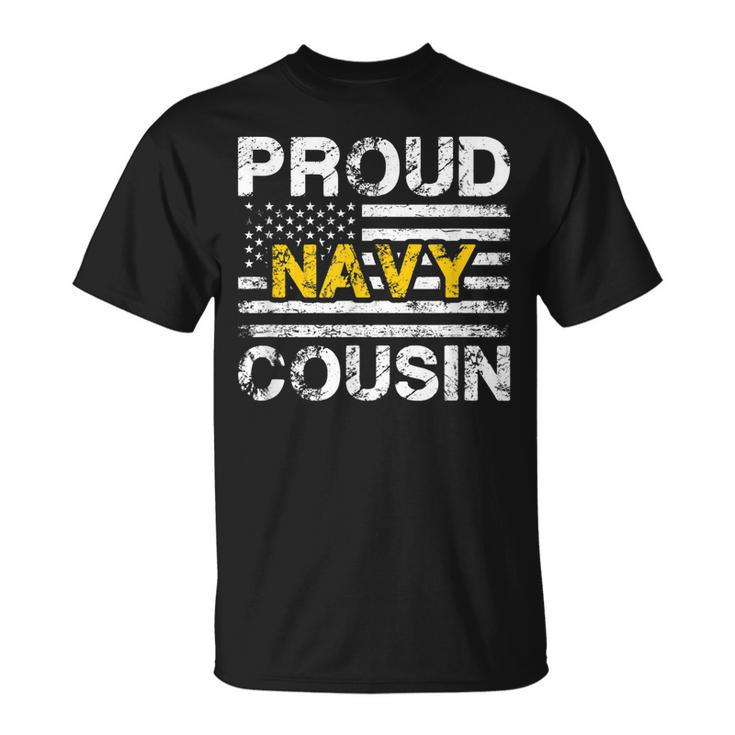 Proud Navy Cousin Us Flag Family Military Appreciation Gifts Unisex T-Shirt
