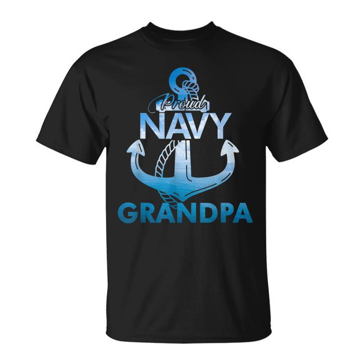 Proud Navy Grandpa Lover Veterans Day T-Shirt