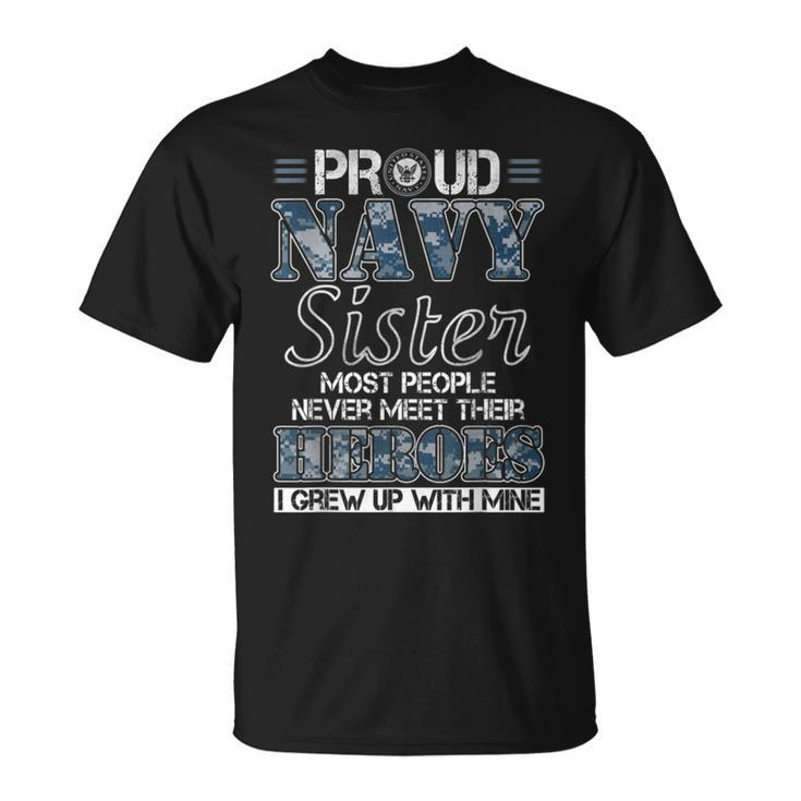 Proud Navy Sister Us Military Family Unisex T-Shirt