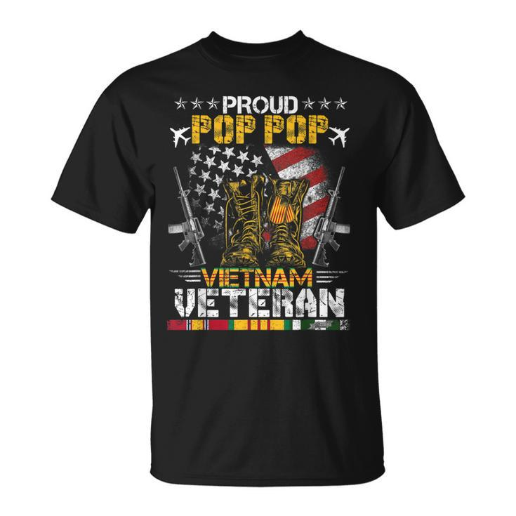 Proud Pop Pop Of Vietnam Veteran Us Flag Proud Veteran T-Shirt