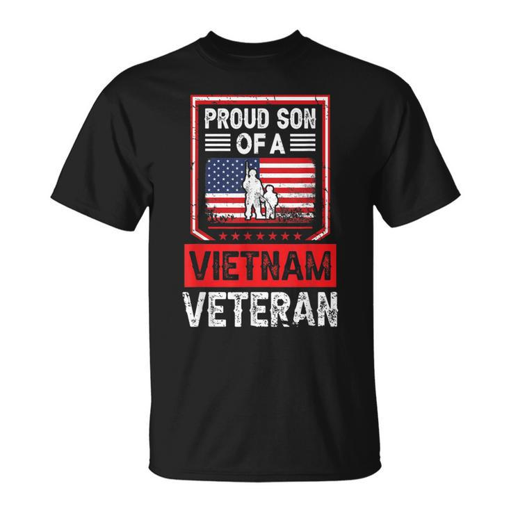 Proud Son Of A Vietnam Veteran Flag Military Veteran Unisex T-Shirt