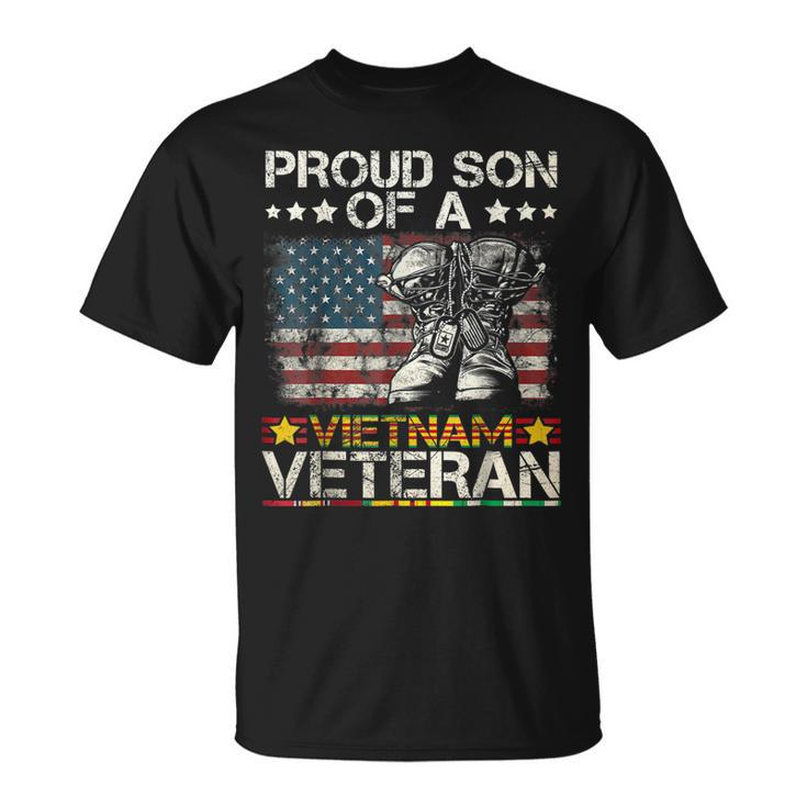 Proud Son Of Vietnam Veteran Us Flag V2 T-Shirt
