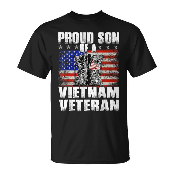 Proud Vietnam Veteran Son Vintages American Flag T Shirt Seseable UK