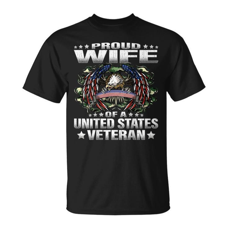 Proud Wife Of A United States Veteran Military Vets Spouse T-shirt