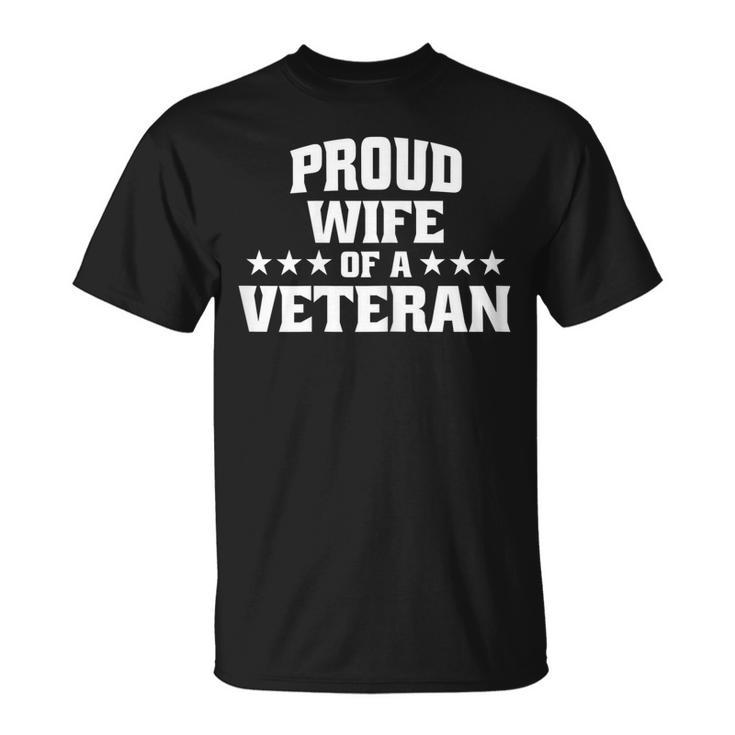 Womens Proud Wife Of A Veteran T-shirt