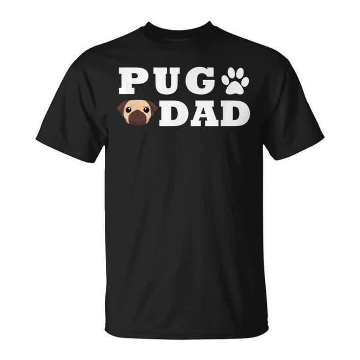 Pug Dad  With Paw And Pug Graphic Unisex T-Shirt