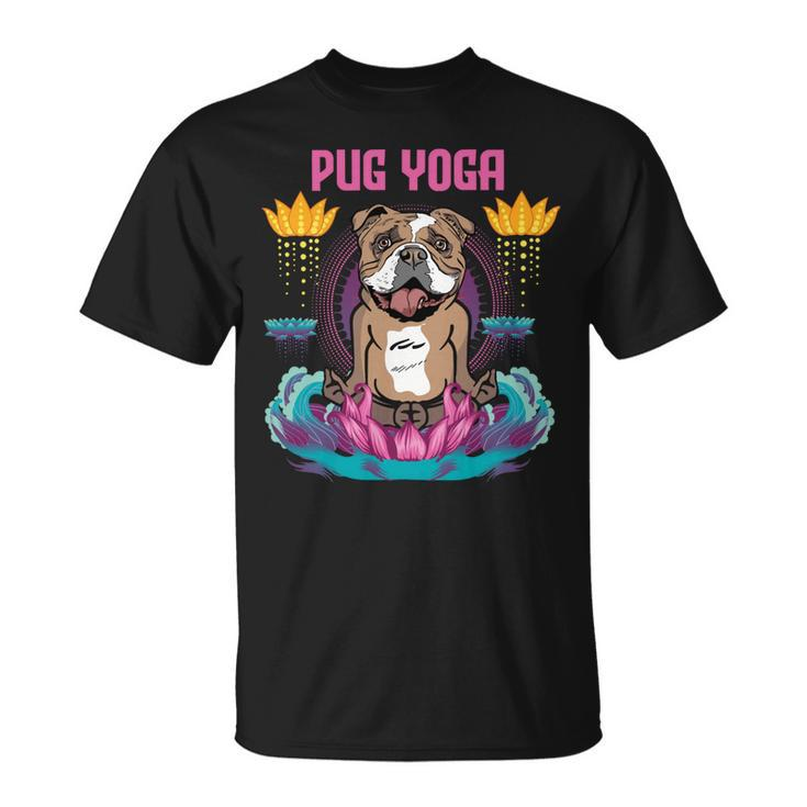 Pug Lover Dog Yoga Funny Meditation Dog Pugs Unisex T-Shirt