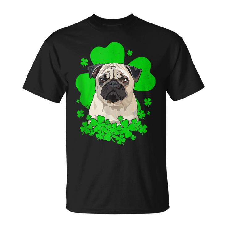 Pug St Patricks Day Clovers T-Shirt