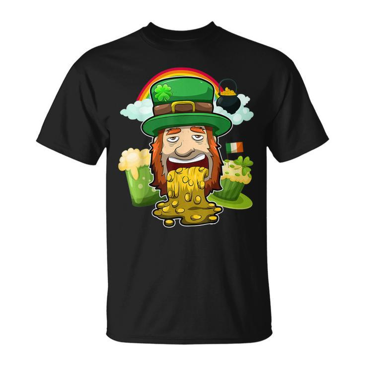 Puking Leprechaun St Patricks Day Irish Drinking Party T-shirt