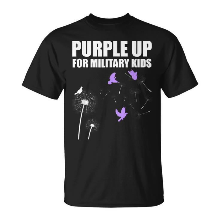Purple Up For Military Kids Child Dandelion Month Military Unisex T-Shirt