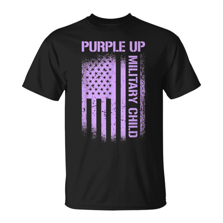 Purple Up Military Child American Flag Military Kids Month  Unisex T-Shirt