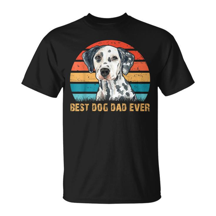 Mens Mens Quote Best Dog Dad Ever Vintage Dalmatian Lover T-Shirt