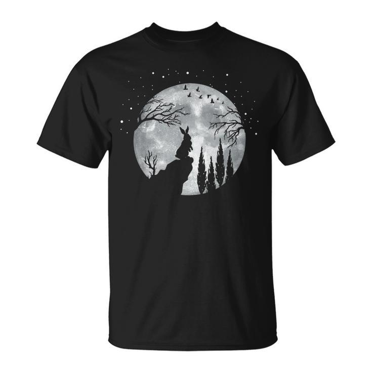 Rabbit Hare Animal Full Moon At Night - Funny Pet Bunny  Unisex T-Shirt