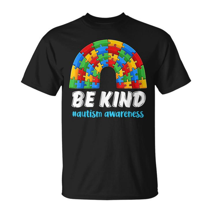 Rainbow Puzzle Autism Support Be Kind Autism Awareness  Unisex T-Shirt