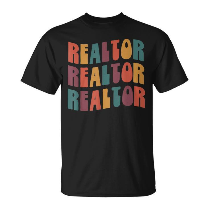 Realtor Groovy Retro Colorful Design Real Estate Agent  Unisex T-Shirt