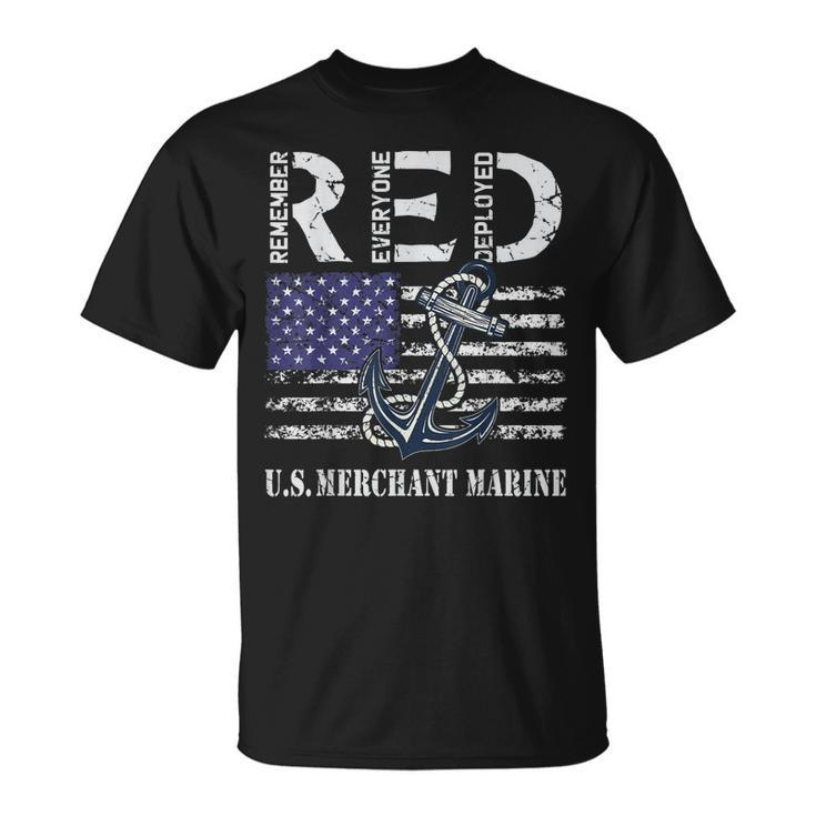 Red Friday United States Merchant Marine Navy Us Flag Anchor Unisex T-Shirt