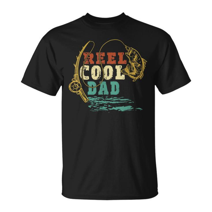 Reel Cool Dad Vintage Fishing Fathers Day Daddy Fisherman T-Shirt