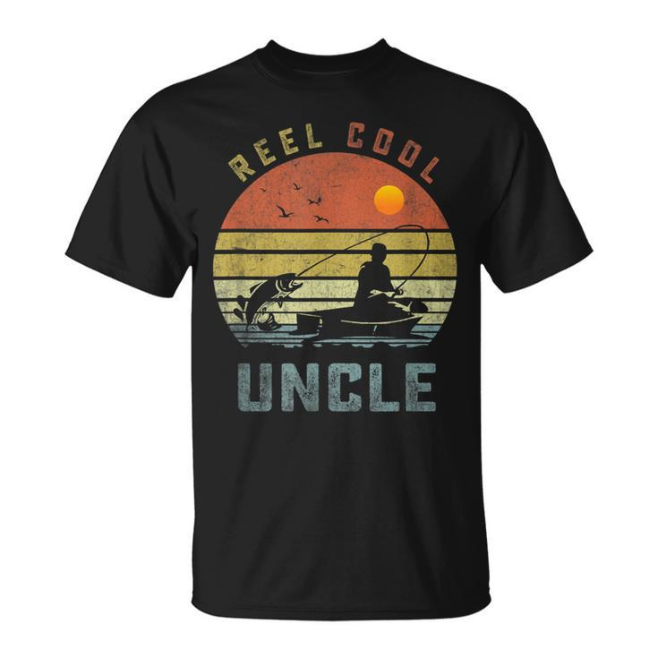 Reel Cool Uncle Fishing Dad Father's Day Fisherman Big and Tall Men T-shirt