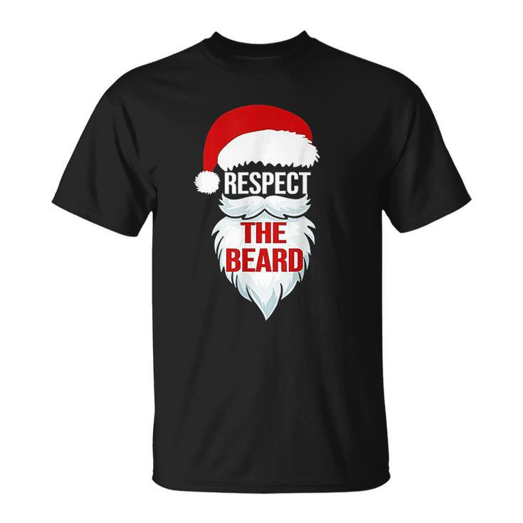Respect The Beard Santa Claus Christmas Xmas Men Dad T-shirt