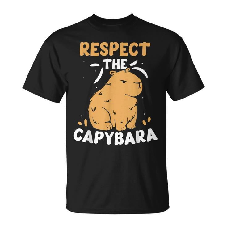 Respect The Capybara Lover Capybaras Animal Rodent  Unisex T-Shirt