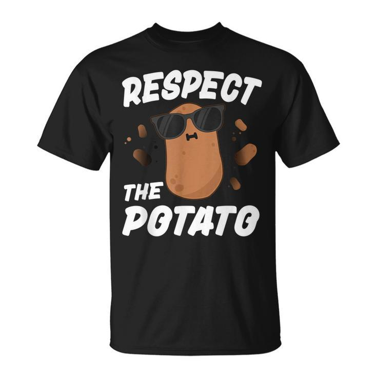 Respect The Potato  For Kids Boys Men Funny Vegetable  Unisex T-Shirt
