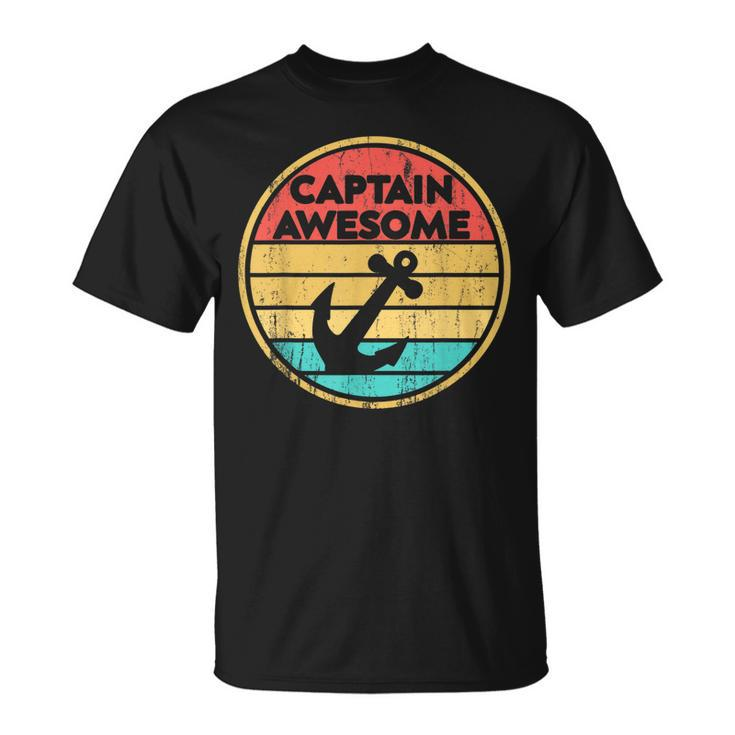 Retro Anchor Sailboat Vintage Sailing Captain Awesome T-Shirt