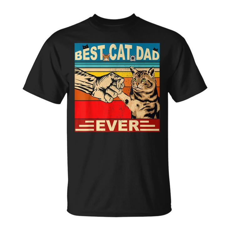 Retro Best Cat Dad Ever Vintage Mens Dads Kitty Lovers V2 T-Shirt