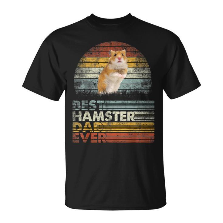 Retro Best Hamster Dad Ever Farm Pet Animals Lover T-Shirt
