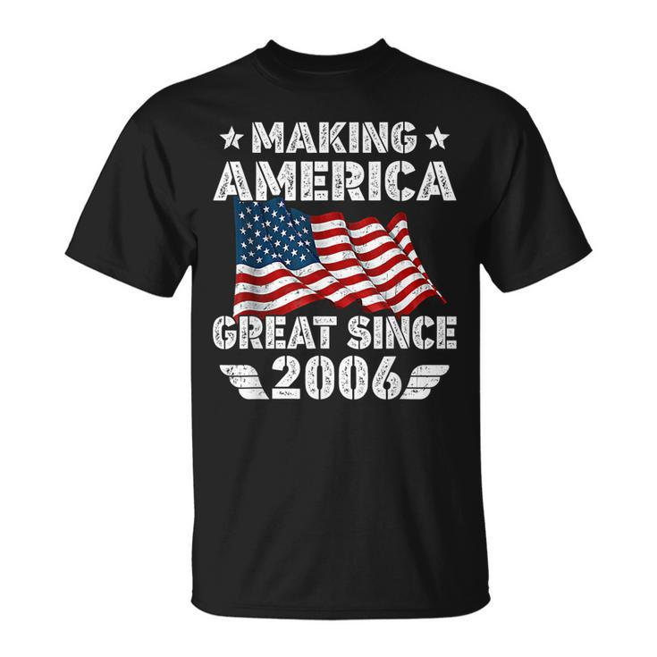 Retro Birthday Vintage Making America Flag Great Since 2006 T-shirt