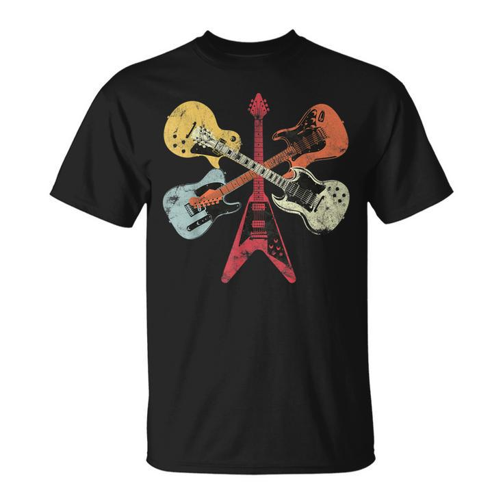 Retro Distressed Guitar Collection Rock Music Fan Guitarist  Unisex T-Shirt