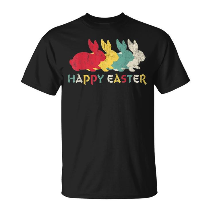 Retro Easter Bunny Vintage Colorful Rabbit Cute Happy Easter V2 Unisex T-Shirt