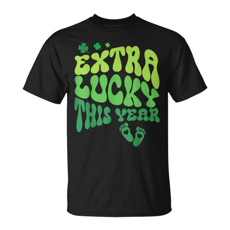 Retro Extra Lucky This Year St Patrick Pregnancy T-Shirt