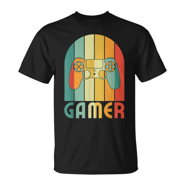 Retro Gamer Video Games Player For Game Player Gamer Dad T-Shirt