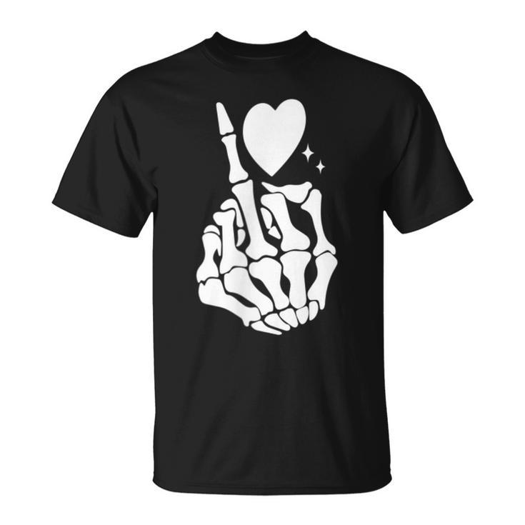 Retro Groovy Fuck Around And Find Out Finger Skeleton  Unisex T-Shirt