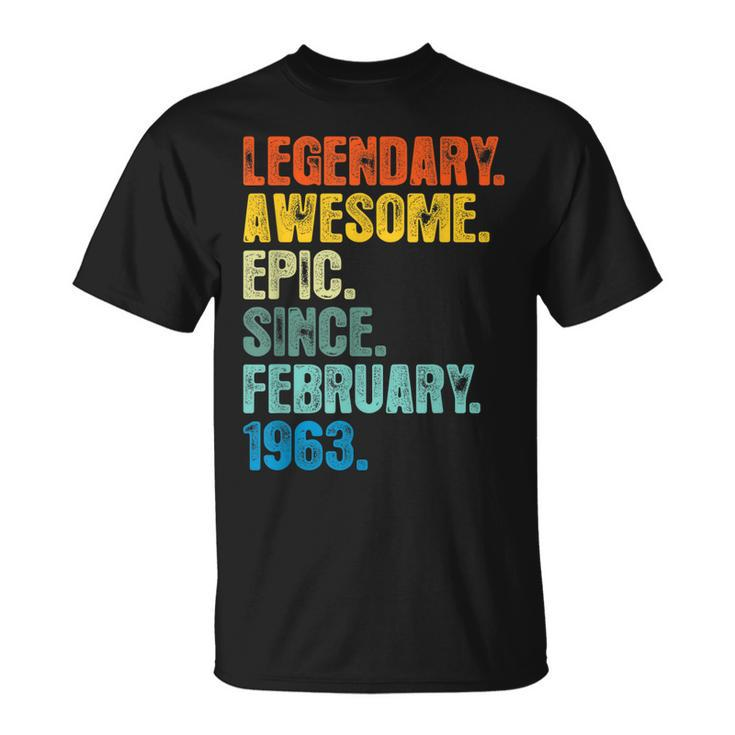 Retro Legendär Seit Februar 1963 60 Jahre Alt T-Shirt