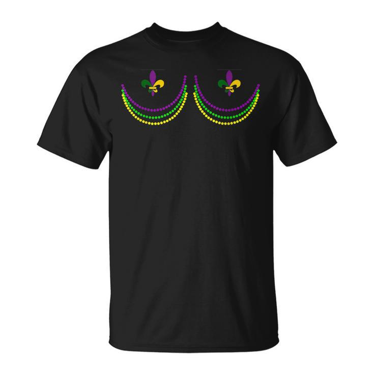 Retro Mardi Gras Pun Outline Girls Friends T-Shirt