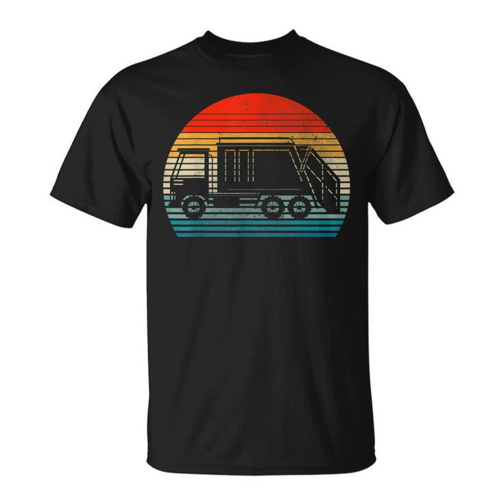 Retro Recycling Trash Garbage Truck Sunset Old School Party  Unisex T-Shirt