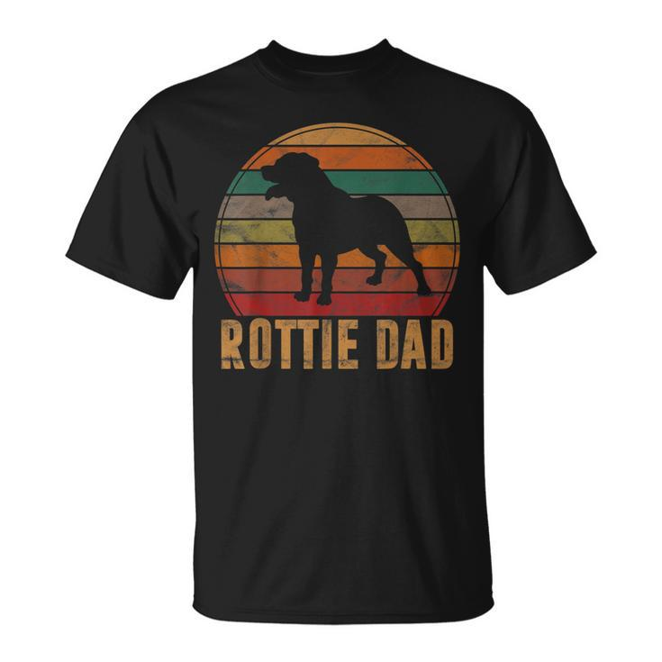 Retro Rottweiler Dad Rott Dog Owner Pet Rottie Father T-Shirt