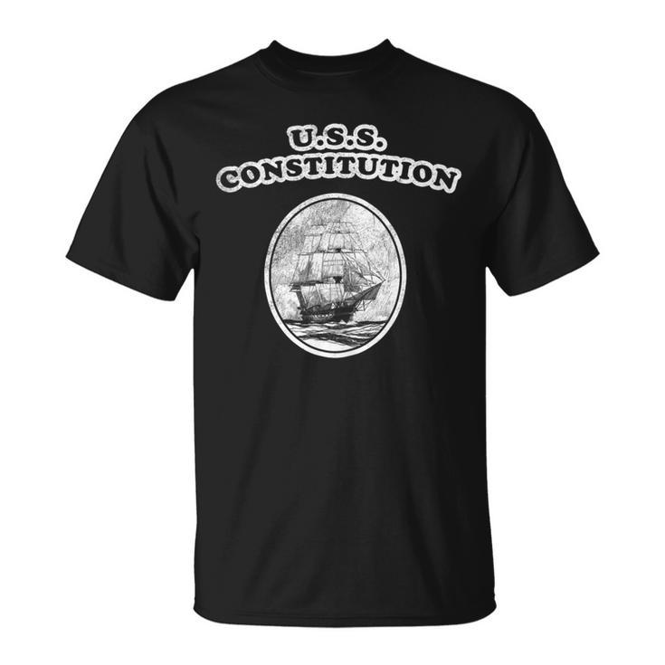 Retro Uss Constitution By Turbo Volcano T-Shirt