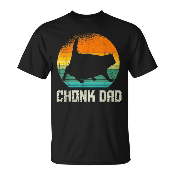 Retro Vintage Style Fat Daddy Cat Meme Chonk Cat Dad T-Shirt