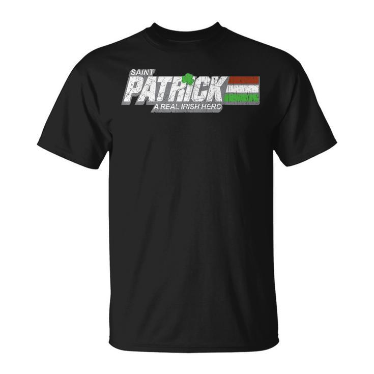 Saint Patricks Day Real Irish Hero Retro Military T-shirt