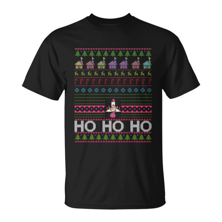 Santa Claus Spaceship Space Xmas Game Gamer Ugly Christmas Great Gift Unisex T-Shirt