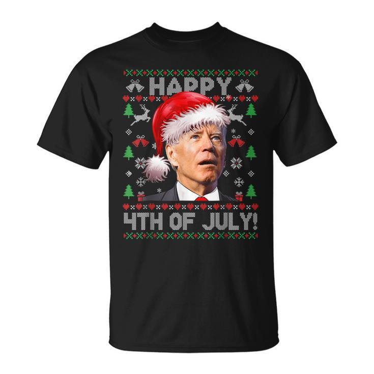Santa Joe Biden Happy 4Th Of July Ugly Christmas Sweater V3T-shirt